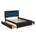 Queen Size Upholstered Storage Platform Bed with LED box spring not