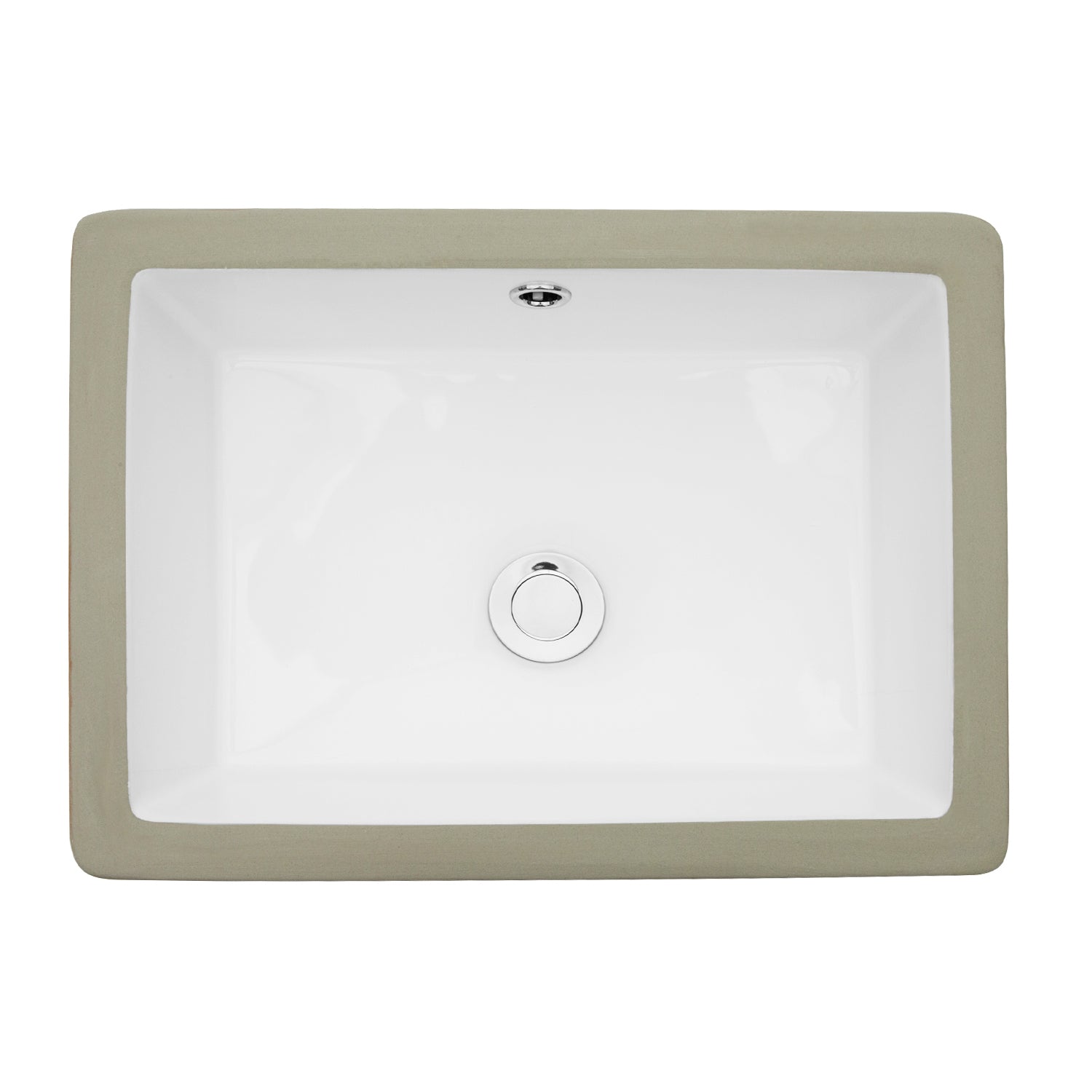 22"x15.5" White Ceramic Rectangular Undermount white-ceramic