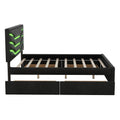 Queen Size Upholstered Storage Platform Bed with LED box spring not