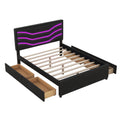 Queen Size Upholstered Storage Platform Bed with LED box spring not