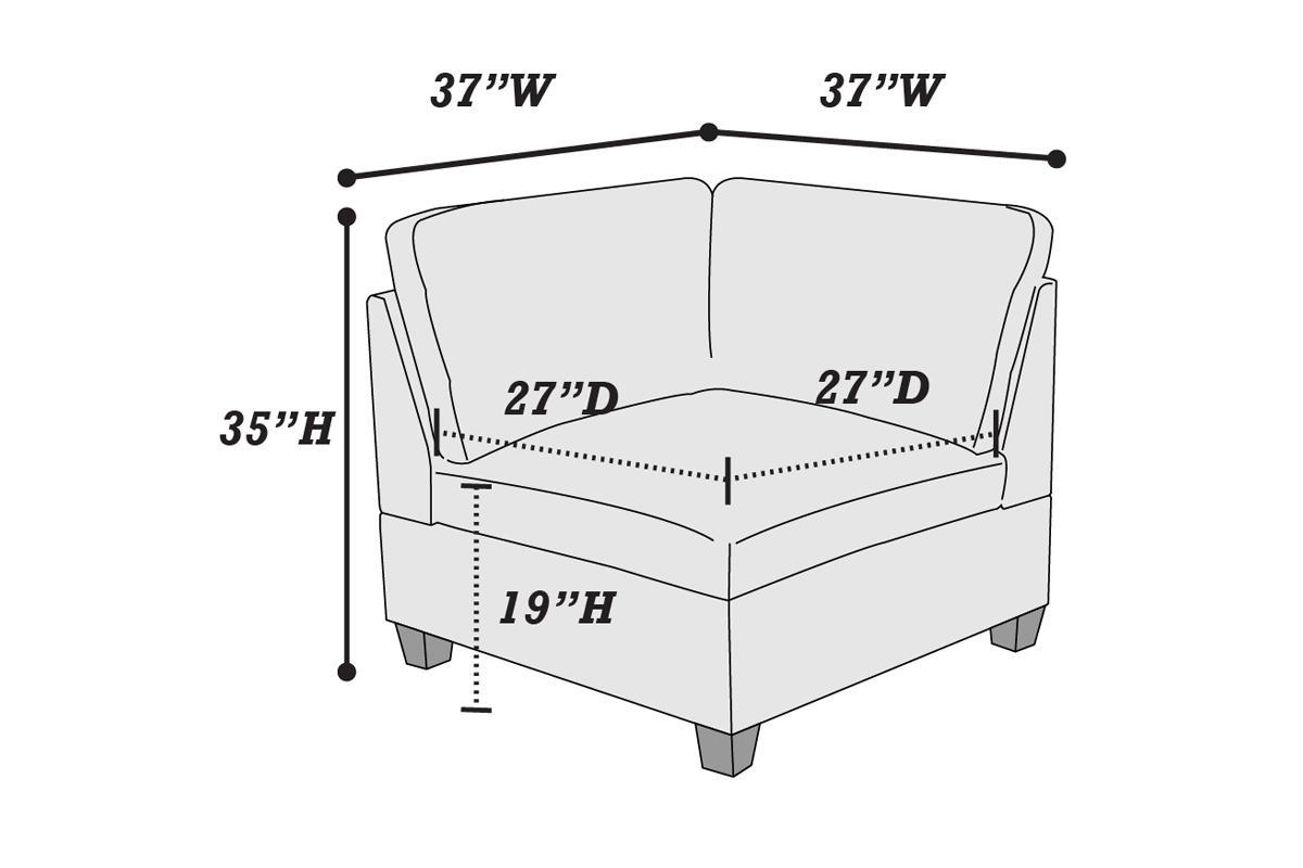 Living Room Furniture Gray Chenille Modular