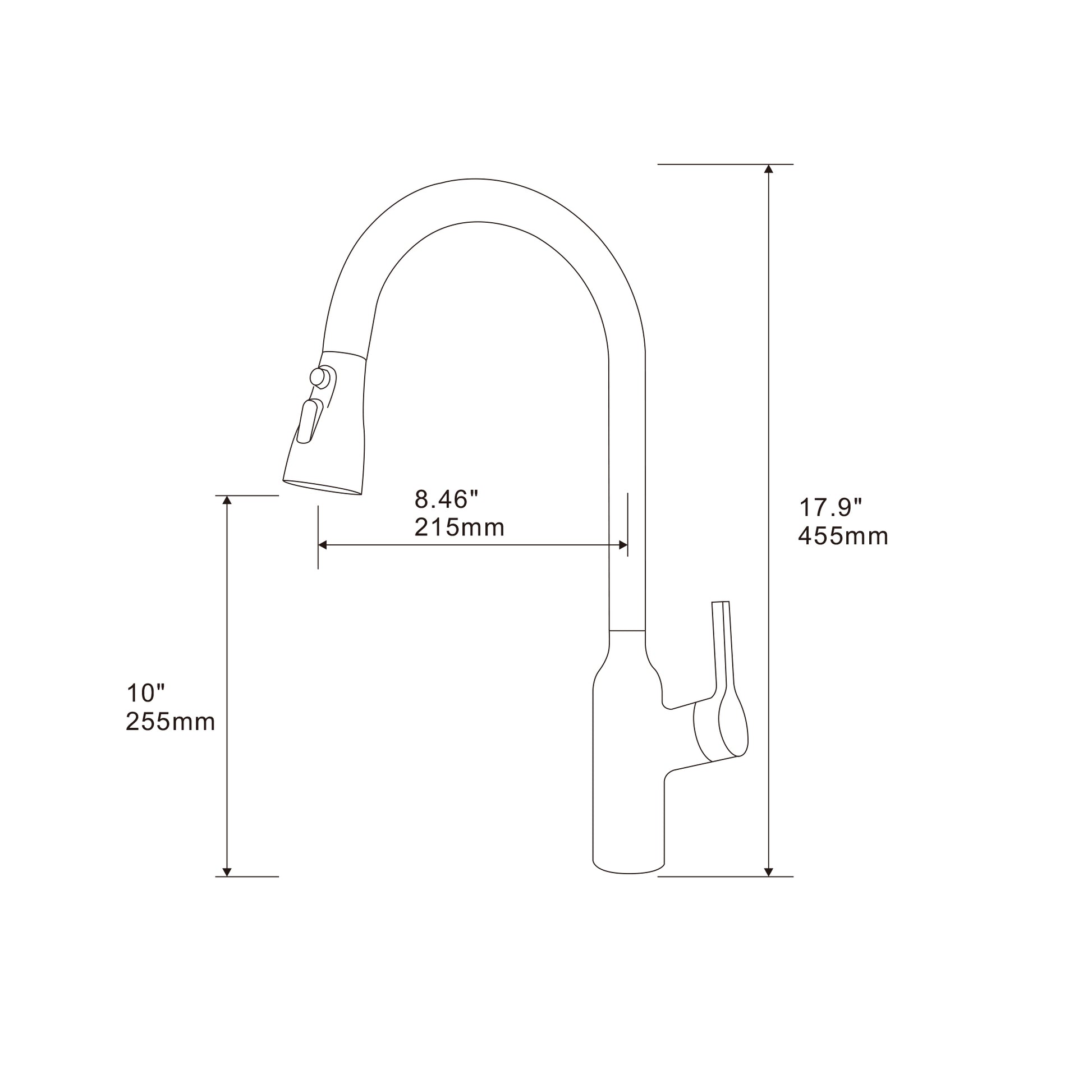 Kitchen Faucet With Pull Down Sprayer Matte Black