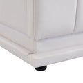 Queen Size Upholstered Bed with Hydraulic Storage white-pu leather