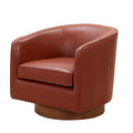 Tessa Caramel Top Grain Leather Wood Base Swivel Chair caramel-foam-leather