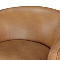 Maisy Saddle Faux Leather Wood Base Barrell Swivel brown-foam-polyester