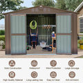 Outdoor Storage Shed 10'x8', Metal Tool Sheds