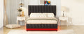 Full Size Upholstered Bed with Hydraulic Storage black-pu leather