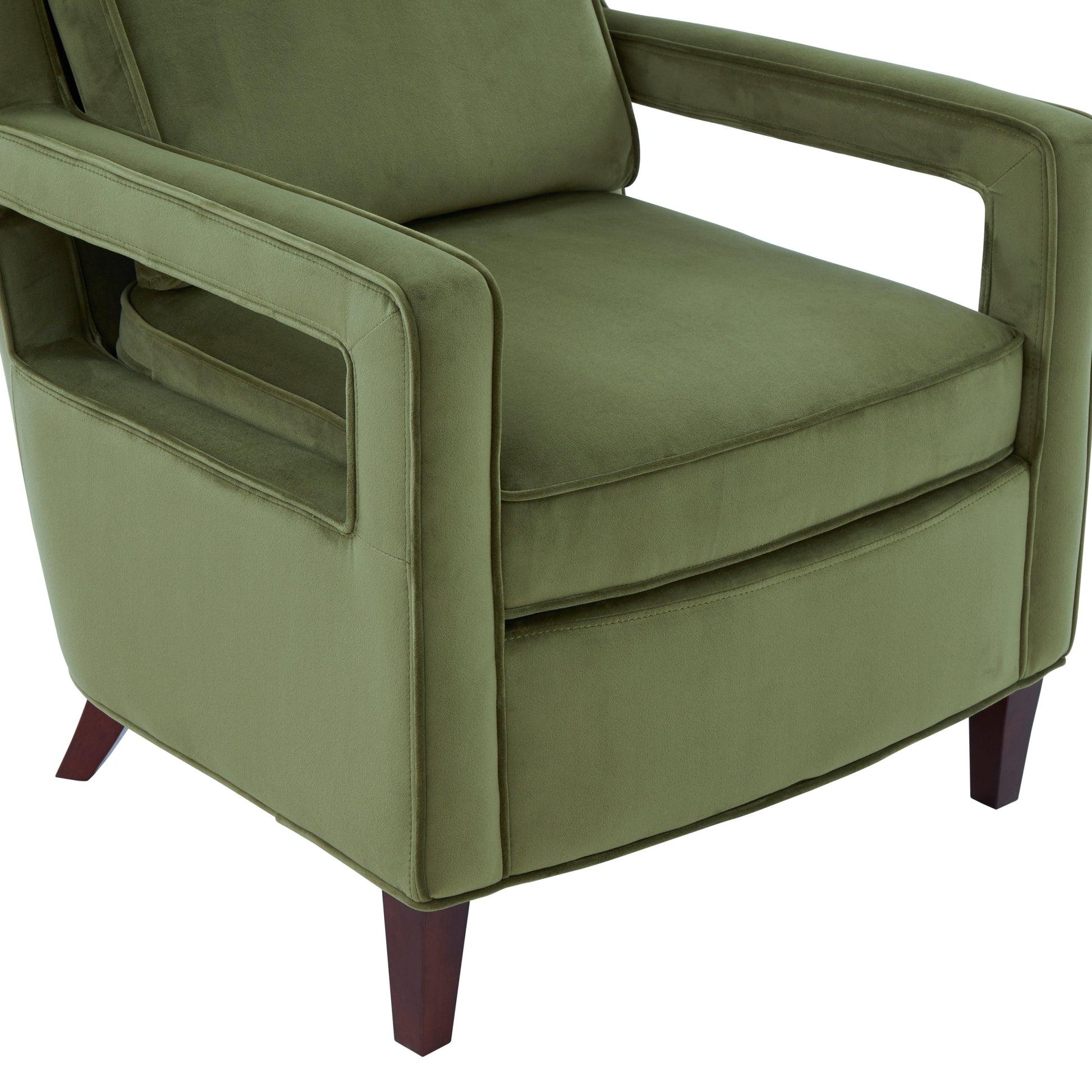 Alina Green Velvet Accent Arm Chair green-foam-velvet