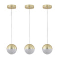 Pendant Light with Dimmable LED set of 3 gold-acrylic-iron