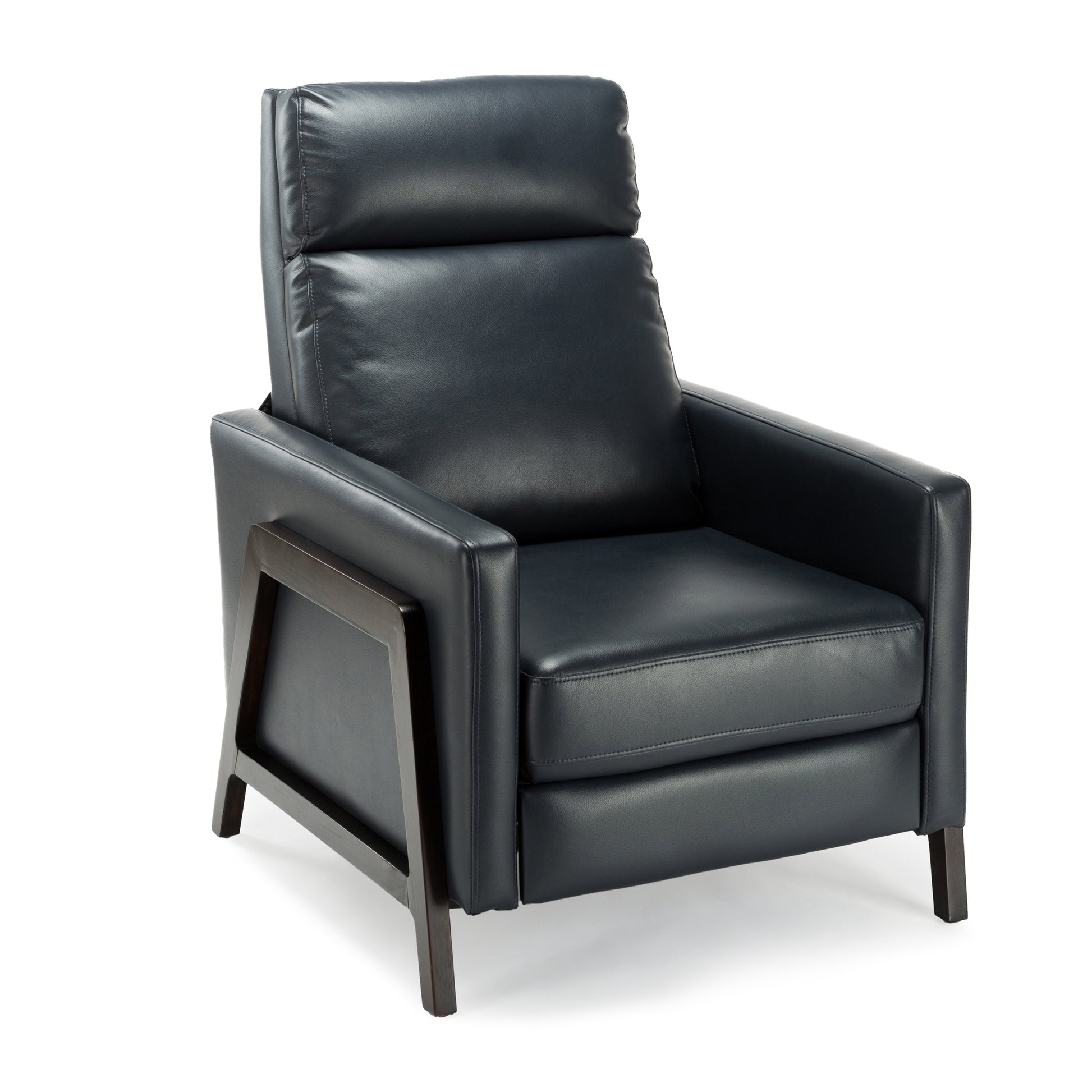 Madeline Push Back Recliner Midnight Blue dark navy-foam-polyester blend