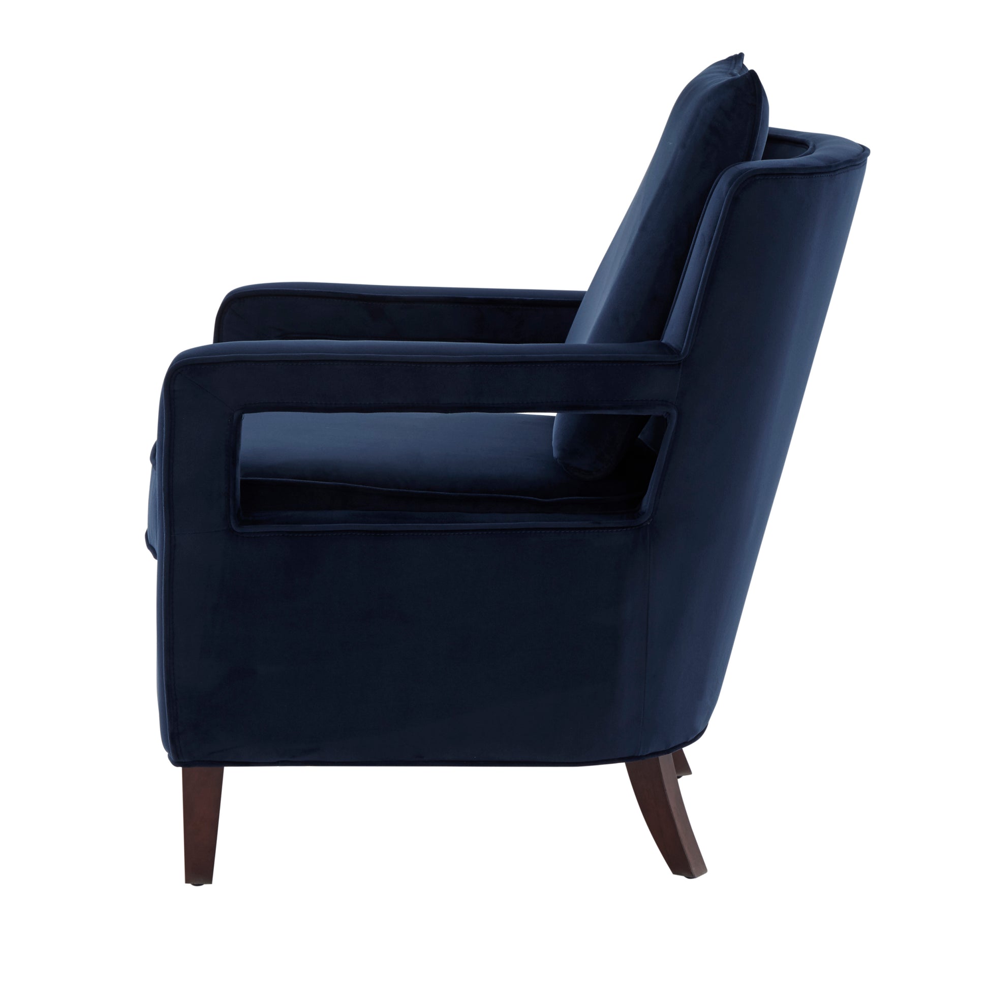 Alina Navy Blue Velvet Accent Arm Chair navy blue-foam-velvet