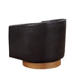 Maisy Brown Faux Leather Wood Base Barrell Swivel brown-foam-polyester