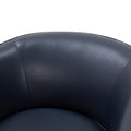 Tessa Midnight Blue Top Grain Leather Wood Base Swivel dark navy-foam-leather