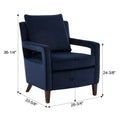 Alina Navy Blue Velvet Accent Arm Chair navy blue-foam-velvet