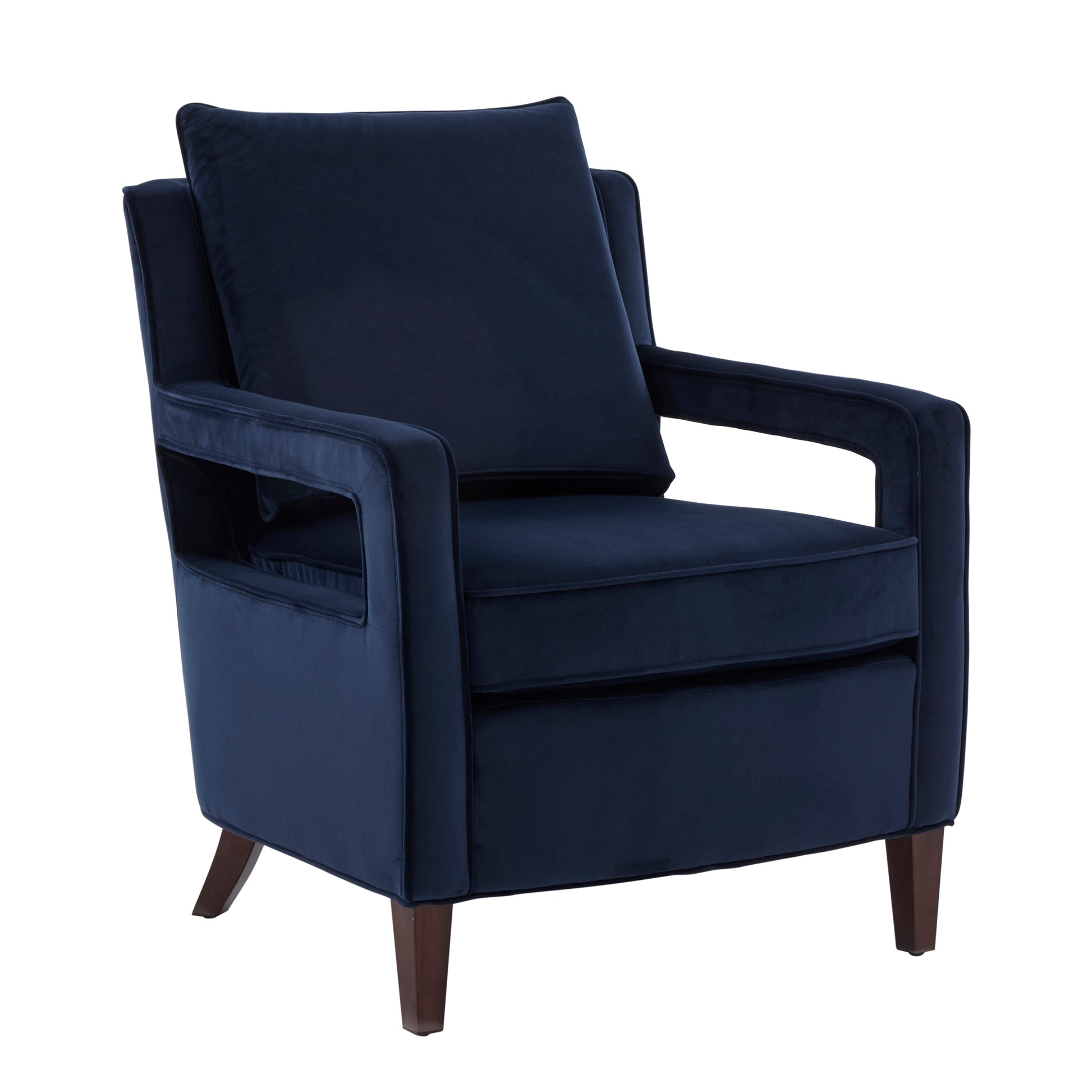 Alina Navy Blue Velvet Accent Arm Chair navy blue-foam-velvet