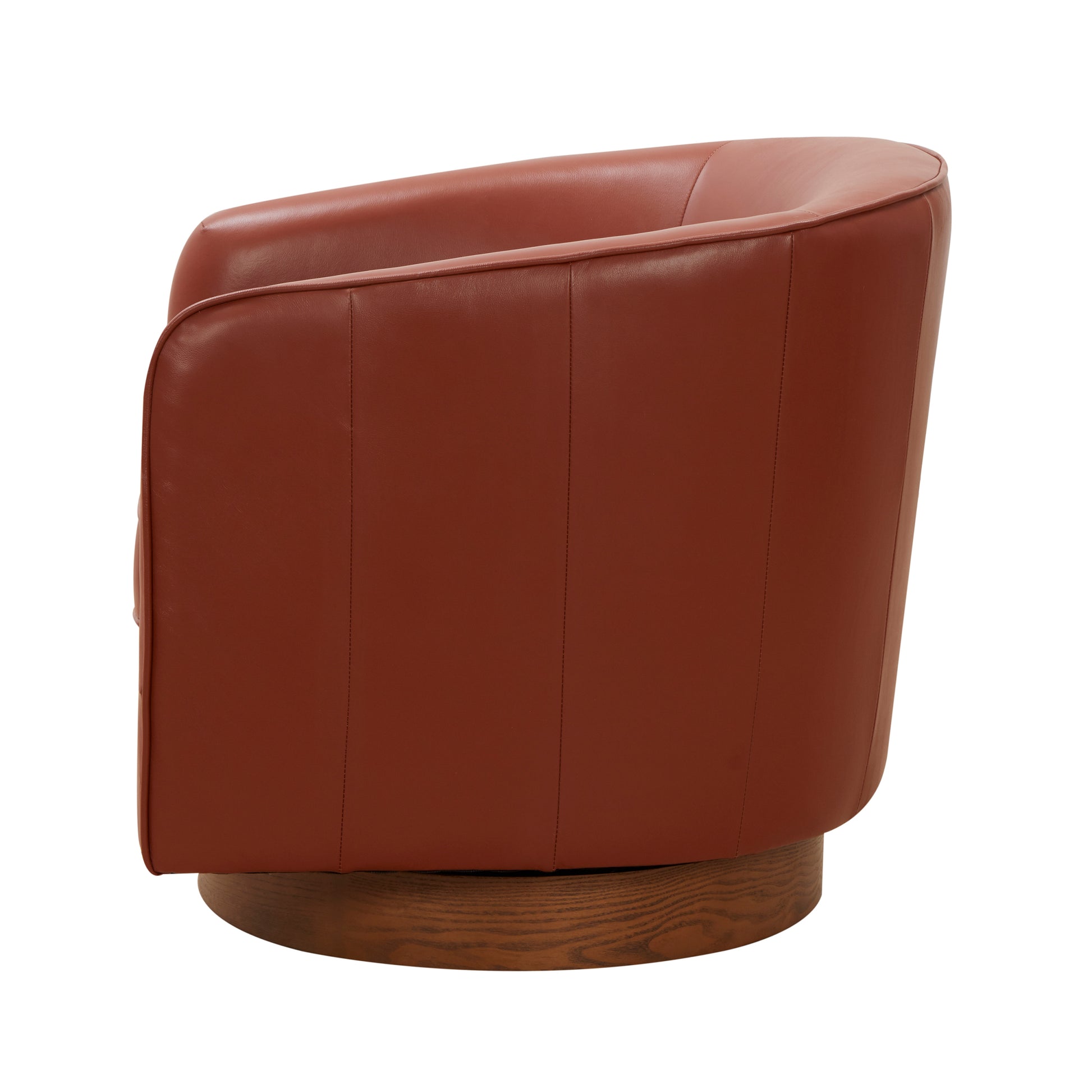 Tessa Caramel Top Grain Leather Wood Base Swivel Chair caramel-foam-leather