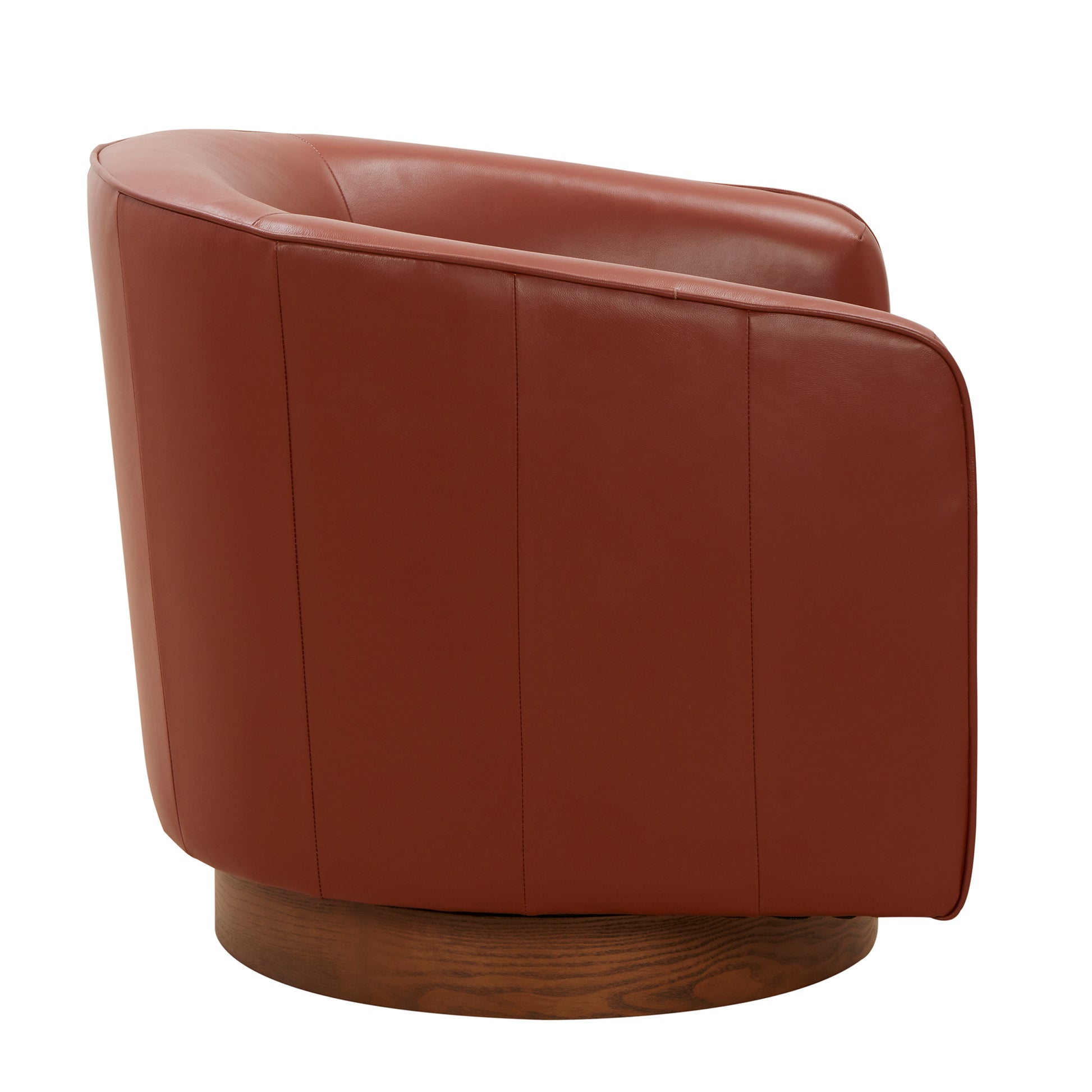 Tessa Caramel Top Grain Leather Wood Base Swivel Chair caramel-foam-leather