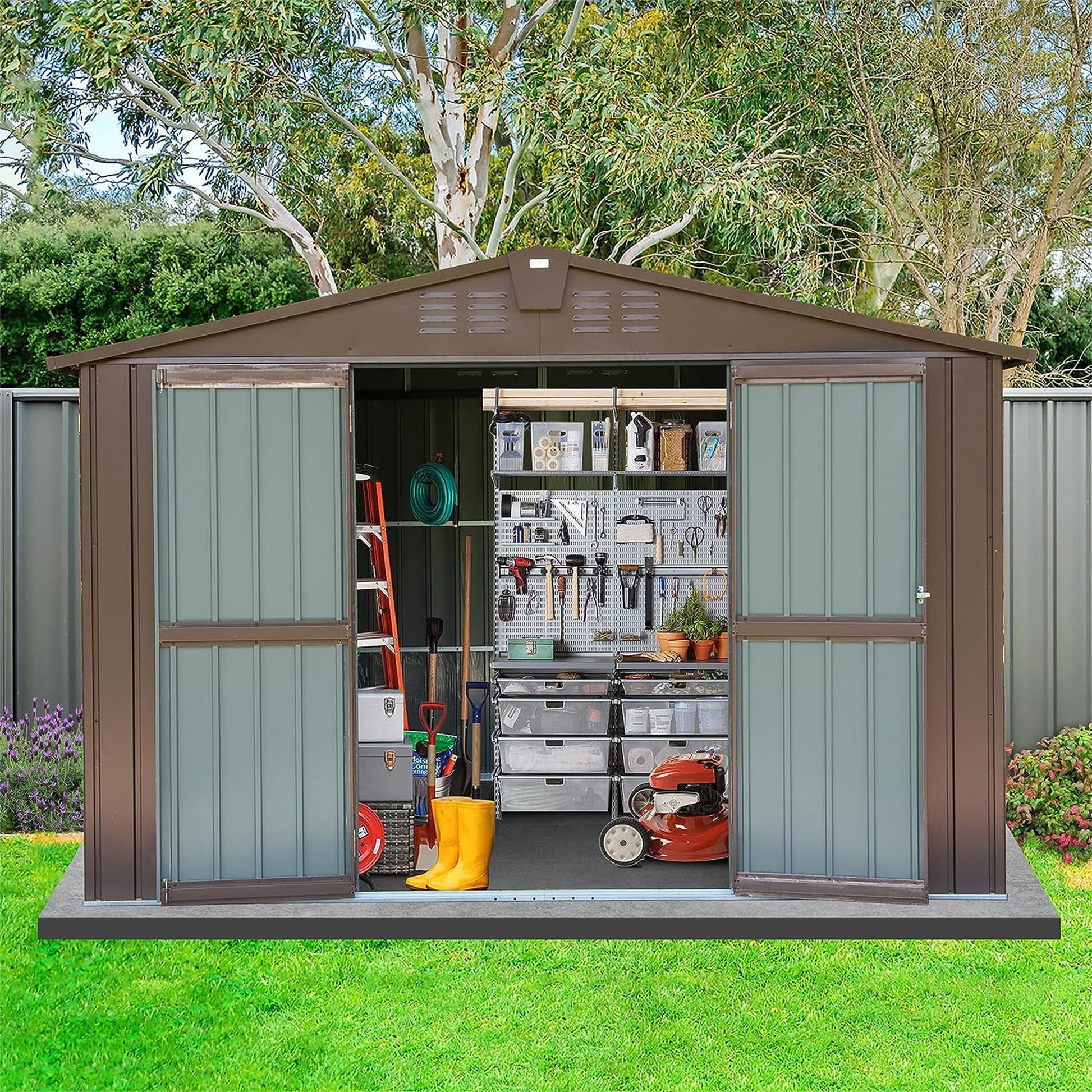 Outdoor Storage Shed 10'x8', Metal Tool Sheds