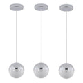 Pendant Light with Dimmable LED set of 3 chrome-acrylic-iron