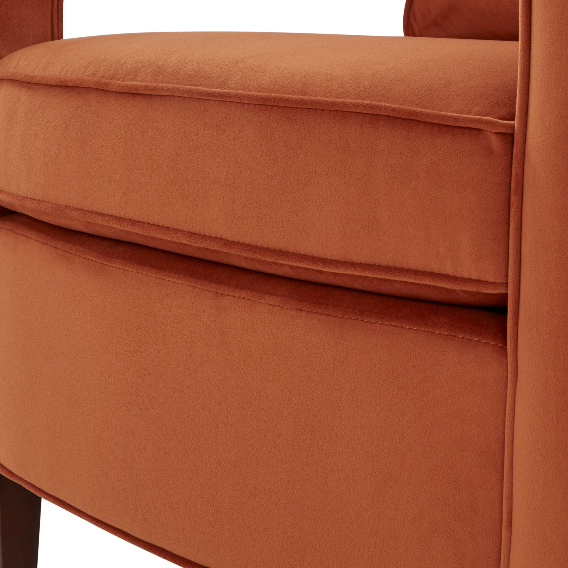 Alina Burnt Orange Velvet Accent Arm Chair orange-foam-velvet