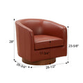 Tessa Caramel Top Grain Leather Wood Base Swivel Chair caramel-foam-leather