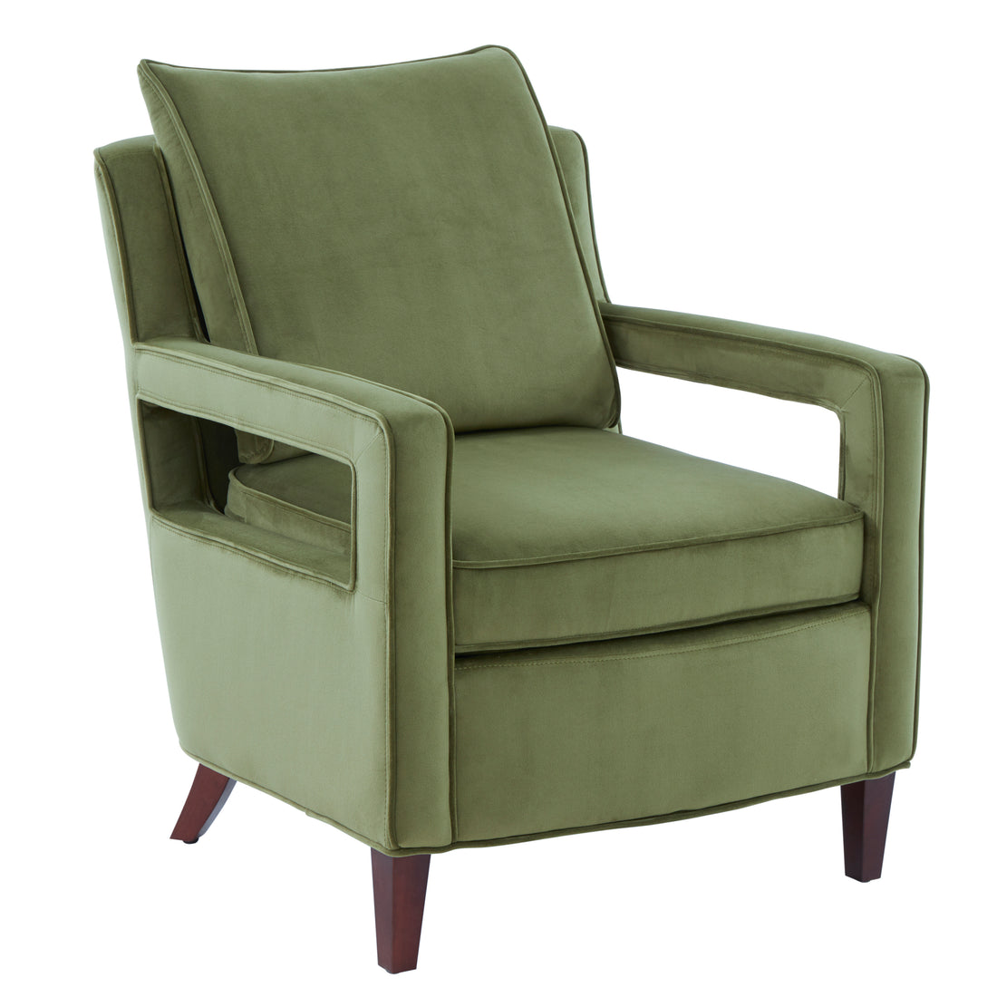 Alina Green Velvet Accent Arm Chair green-foam-velvet