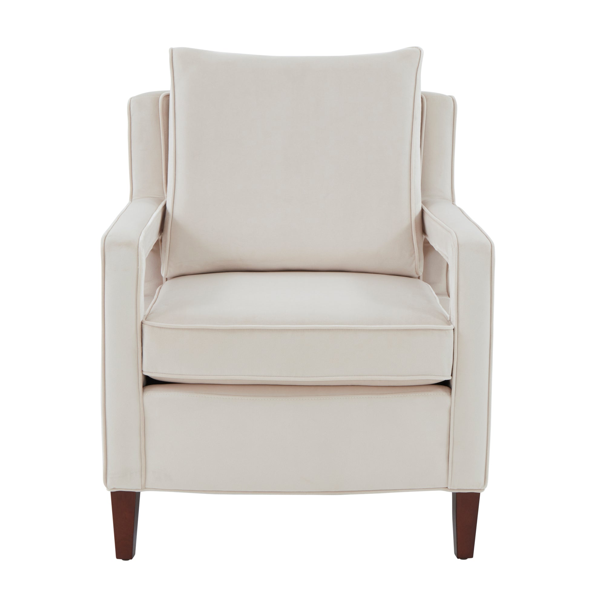 Alina Sea Oat Velvet Accent Arm Chair beige-foam-velvet