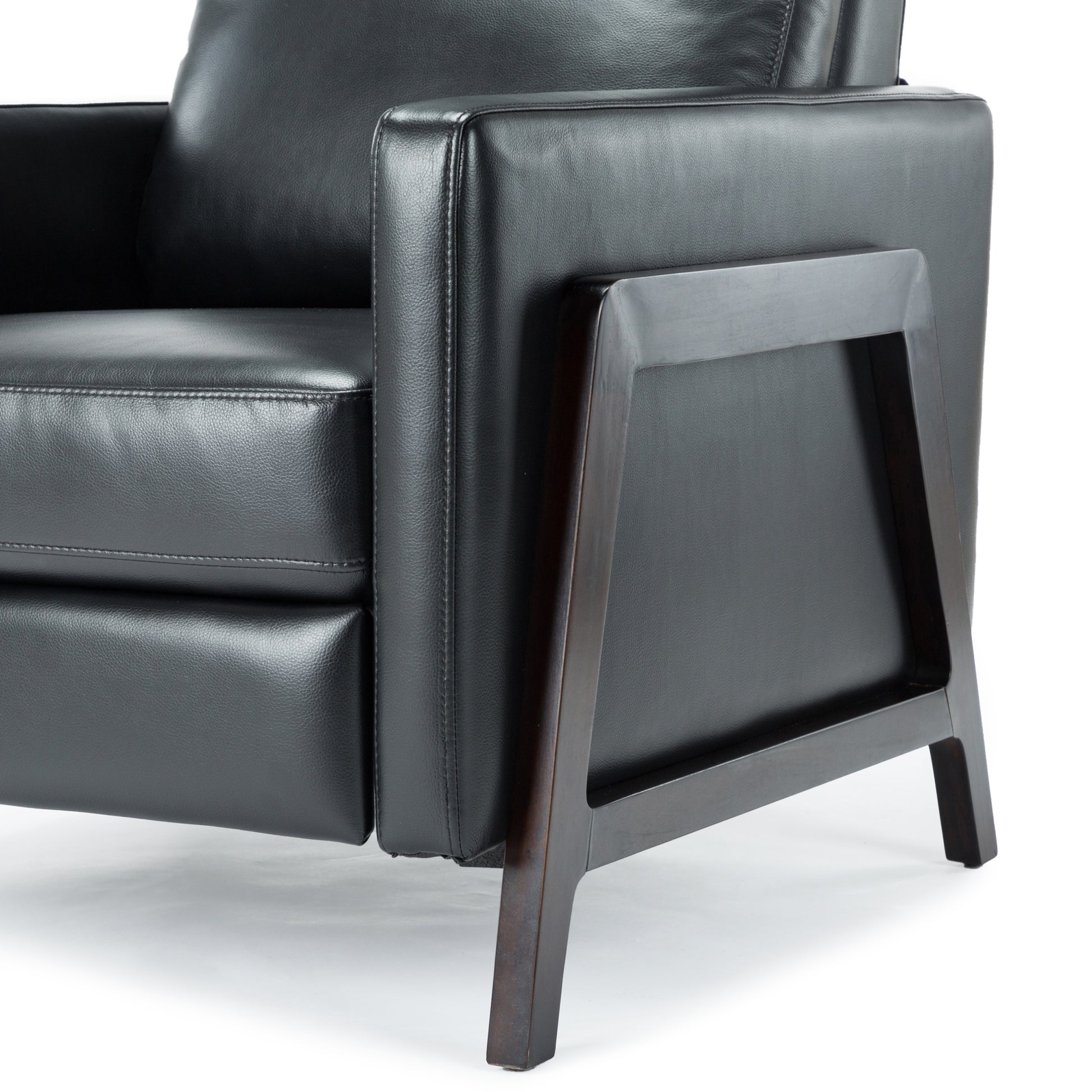 Madeline Push Back Recliner Black black-foam-polyester blend