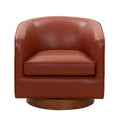 Tessa Caramel Top Grain Leather Wood Base Swivel Chair caramel-foam-leather