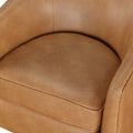 Maisy Saddle Faux Leather Wood Base Barrell Swivel brown-foam-polyester