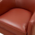 Tessa Caramel Top Grain Leather Wood Base Swivel Chair caramel-foam-leather