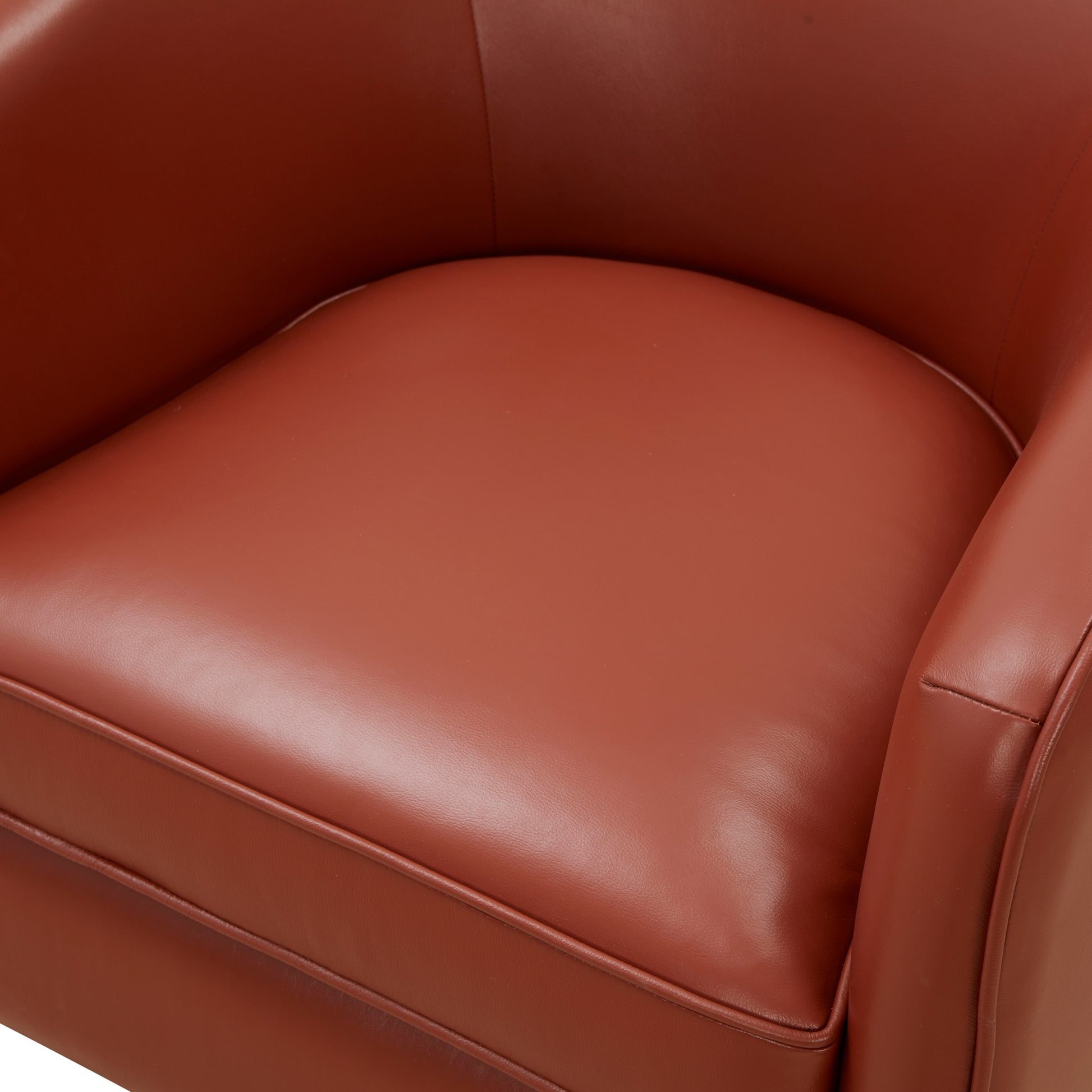 Tessa Caramel Top Grain Leather Wood Base Swivel Chair caramel-foam-leather