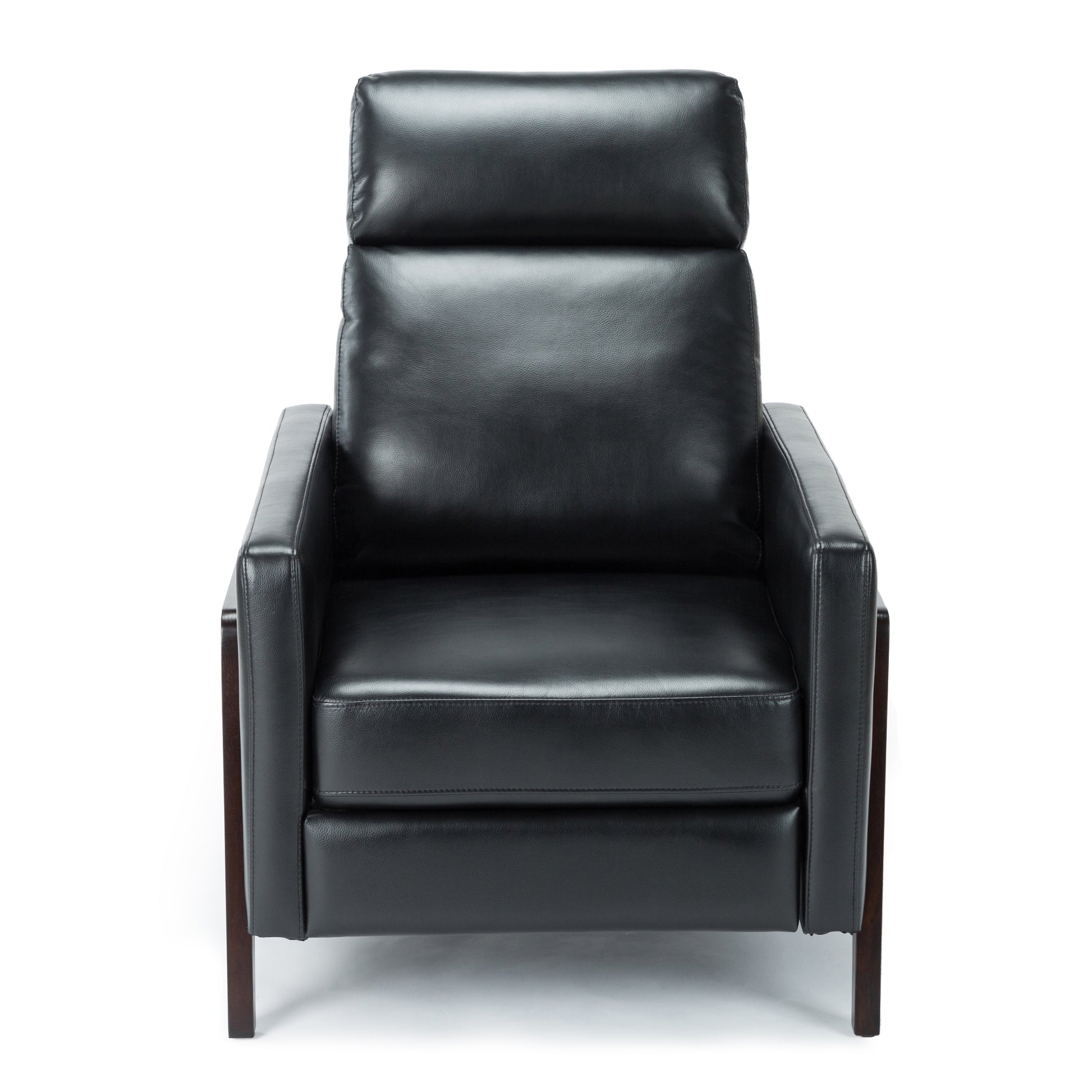 Madeline Push Back Recliner Black black-foam-polyester blend