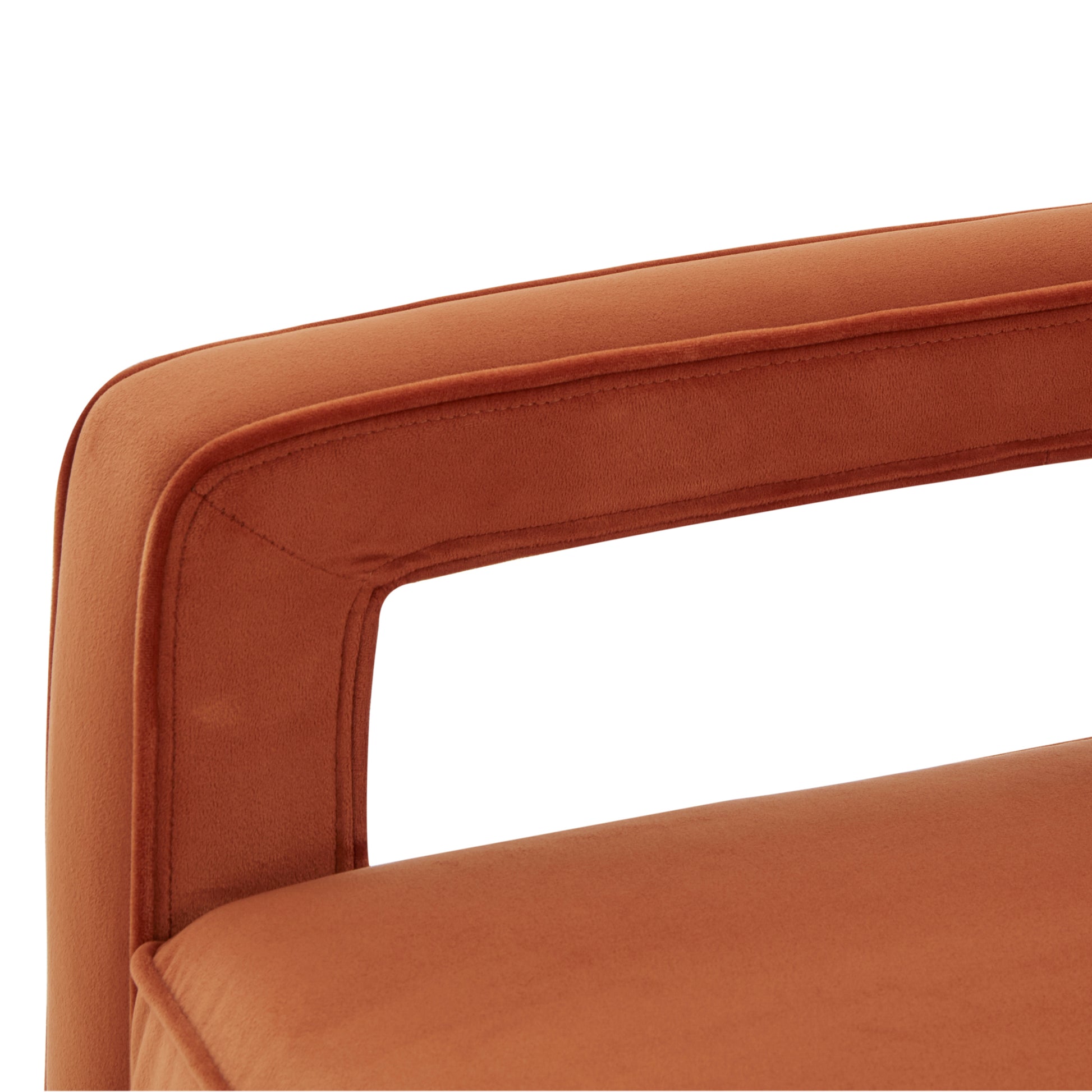 Alina Burnt Orange Velvet Accent Arm Chair orange-foam-velvet