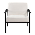 Millie Oatmeal White Stationary Metal Accent Chair off white-foam-polyester