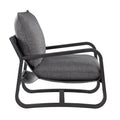 Blaire Sling Chair Upholstered in Charcoal Fabric with charcoal-foam-polyester