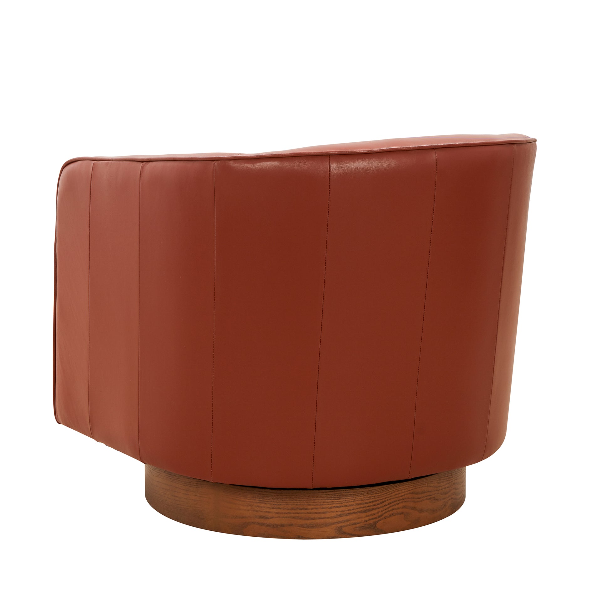 Tessa Caramel Top Grain Leather Wood Base Swivel Chair caramel-foam-leather