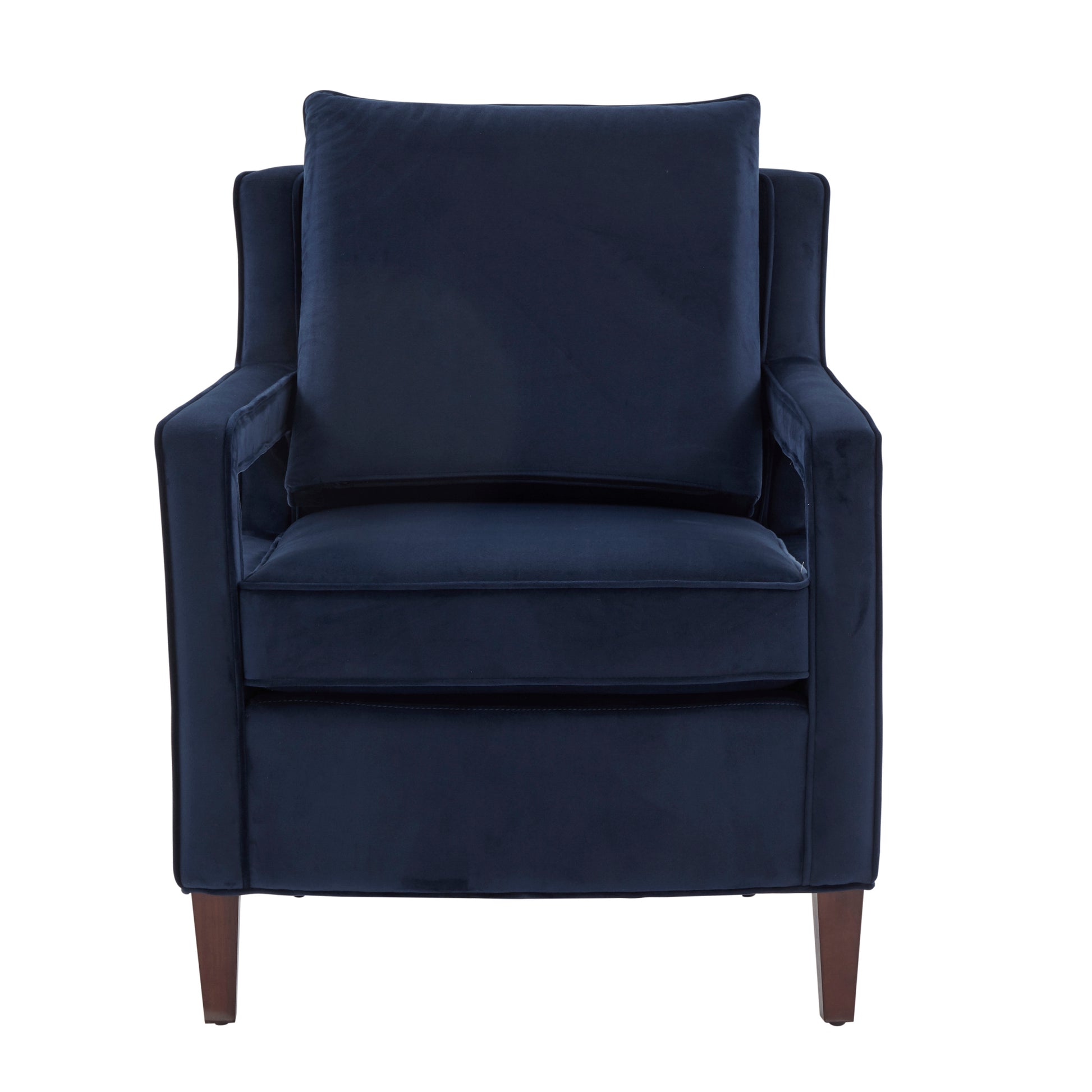 Alina Navy Blue Velvet Accent Arm Chair navy blue-foam-velvet