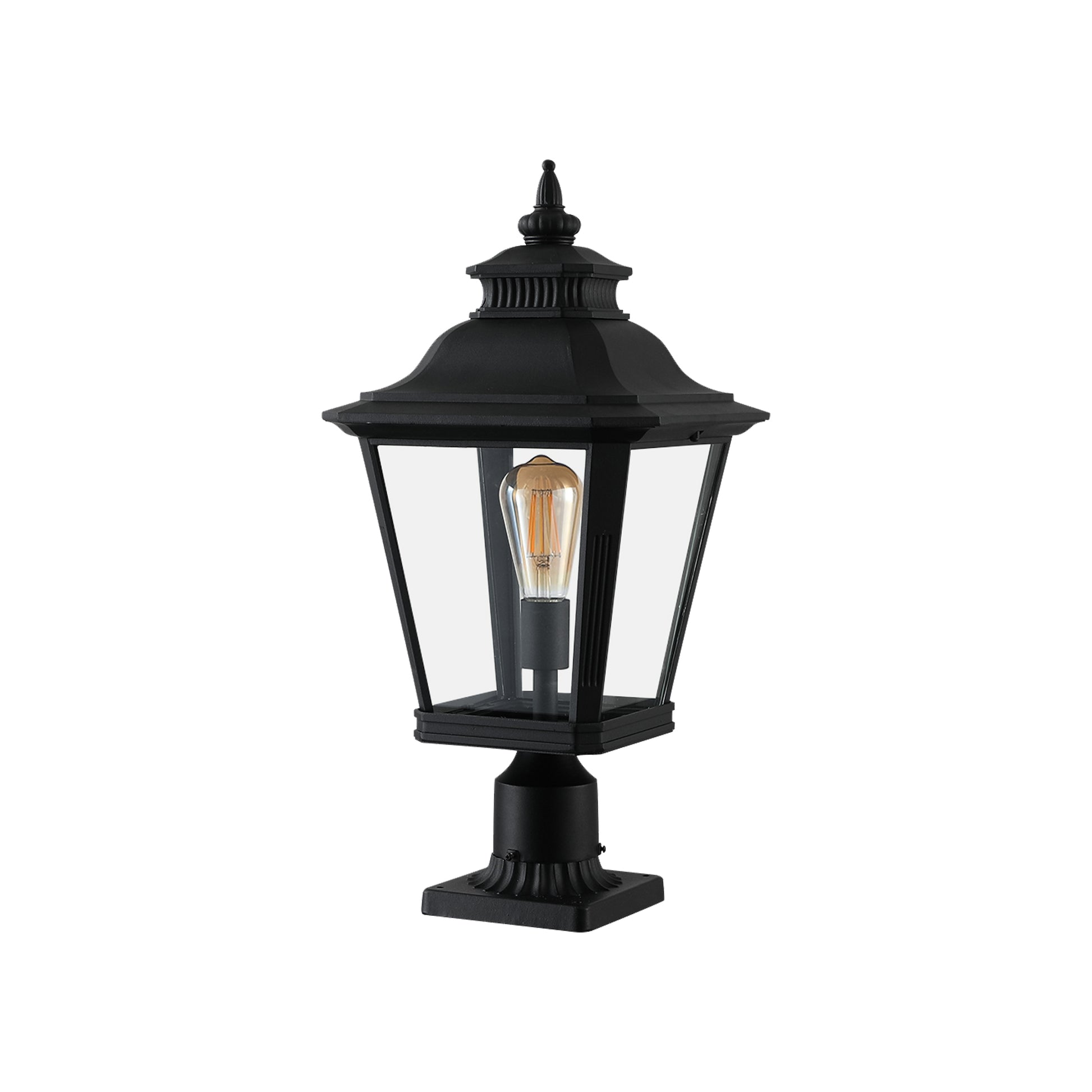 Outdoor Glass Column Headlights black-traditional-glass-aluminium