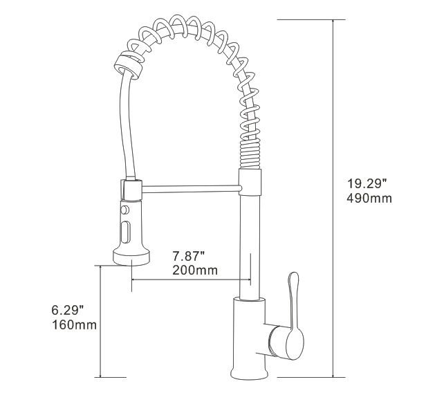 Kitchen Faucet With Pull Down Sprayer Matte Black