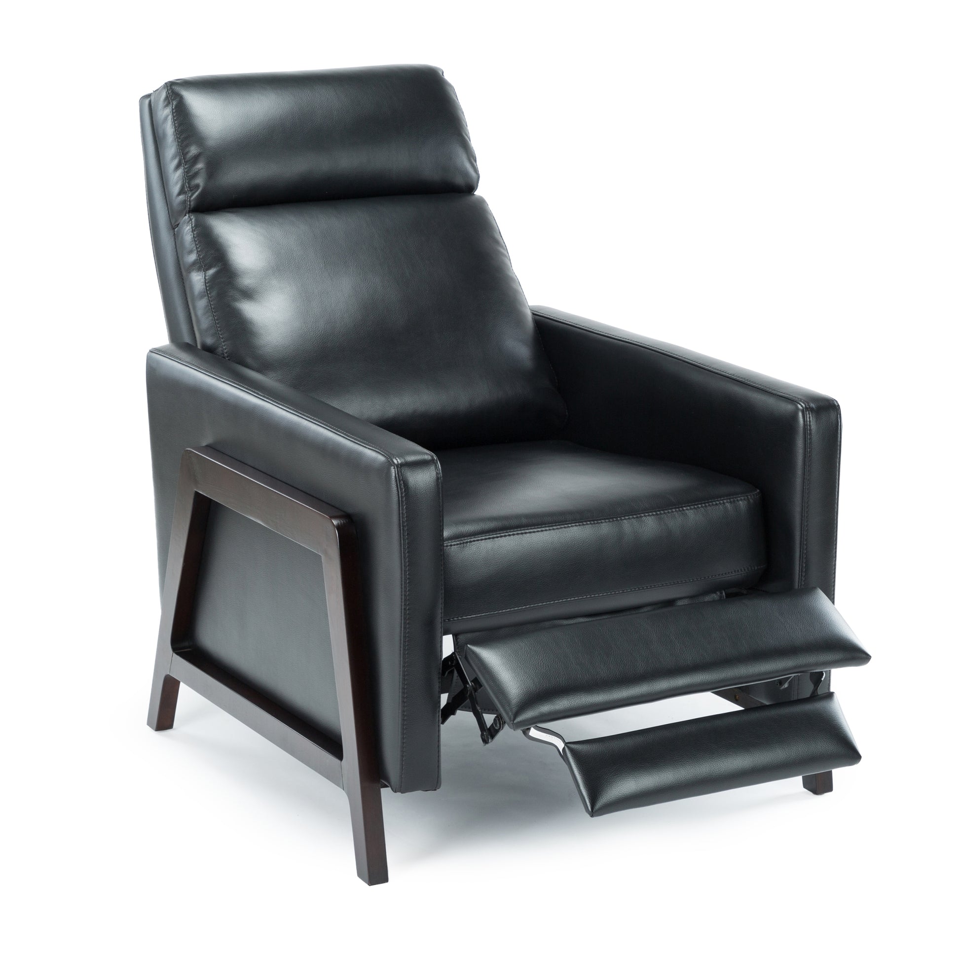 Madeline Push Back Recliner Black black-foam-polyester blend