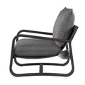 Blaire Sling Chair Upholstered in Charcoal Fabric with charcoal-foam-polyester