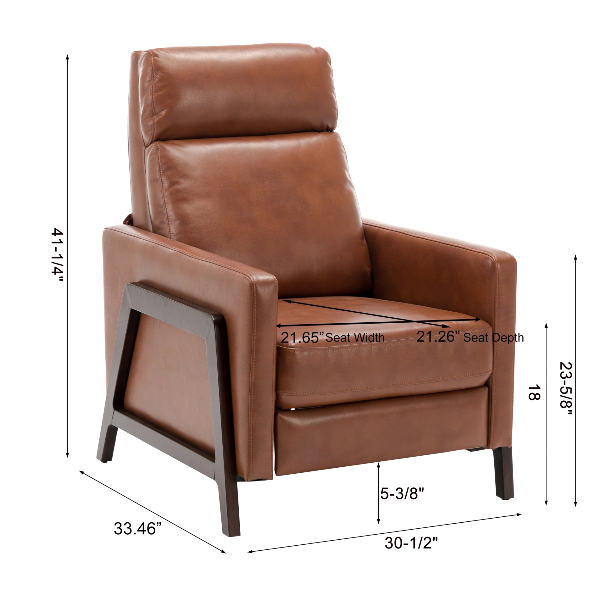 Madeline Push Back Recliner Caramel caramel-foam-polyester blend