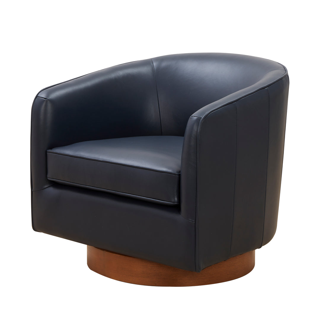 Tessa Caramel Top Grain Leather Wood Base Swivel Chair caramel-foam-leather