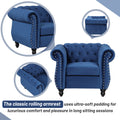 Modern three piece sofa set with solid wood legs blue-foam-polyester