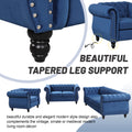 Modern three piece sofa set with solid wood legs blue-foam-polyester