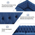 Modern three piece sofa set with solid wood legs blue-foam-polyester