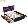 Queen Size Upholstered Storage Platform Bed with LED box spring not