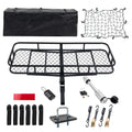 Folding Cargo Basket with Cargo Net black-metal