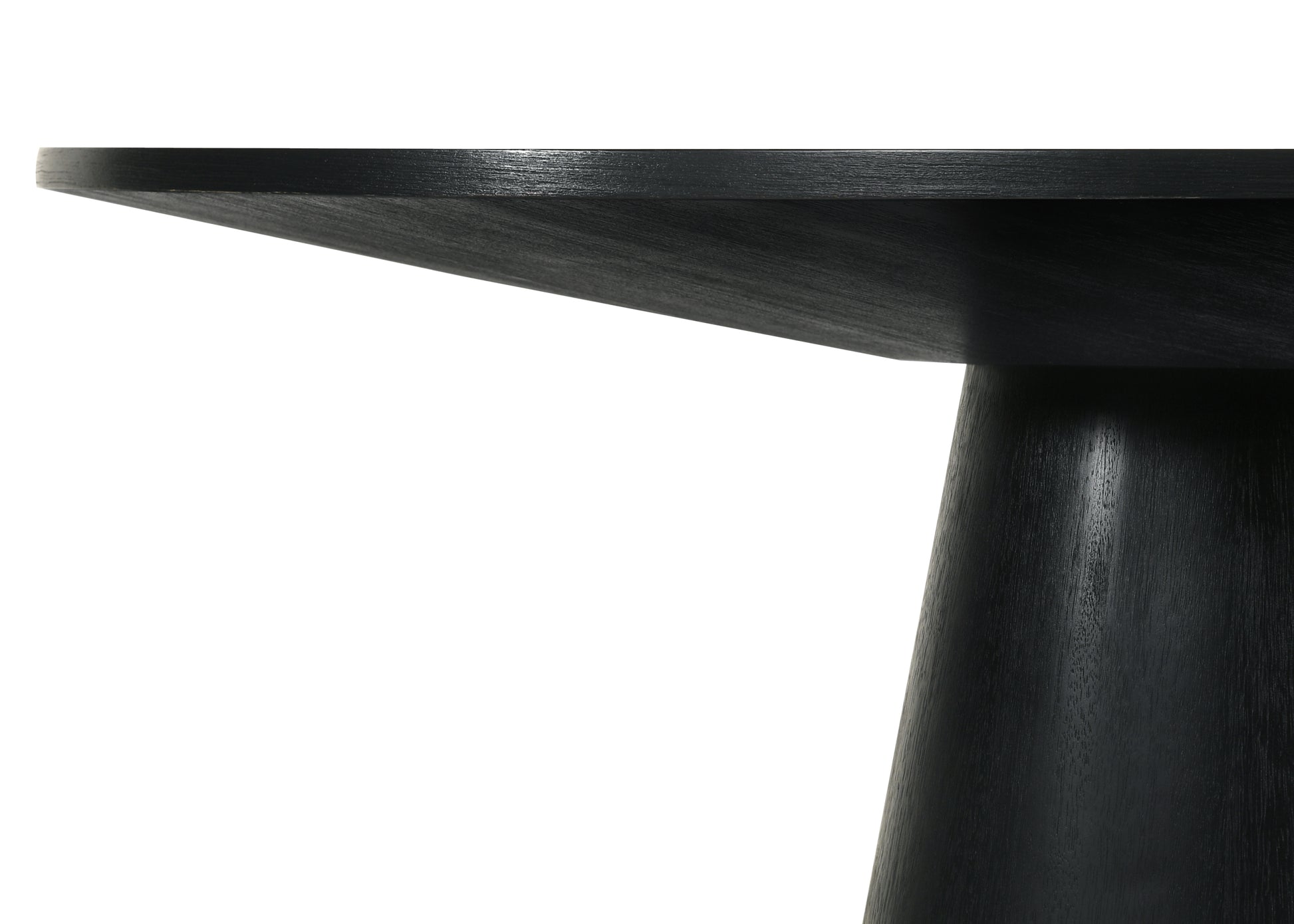 Jasper Ebony Black 47" Wide Contemporary Round Dining black-wood